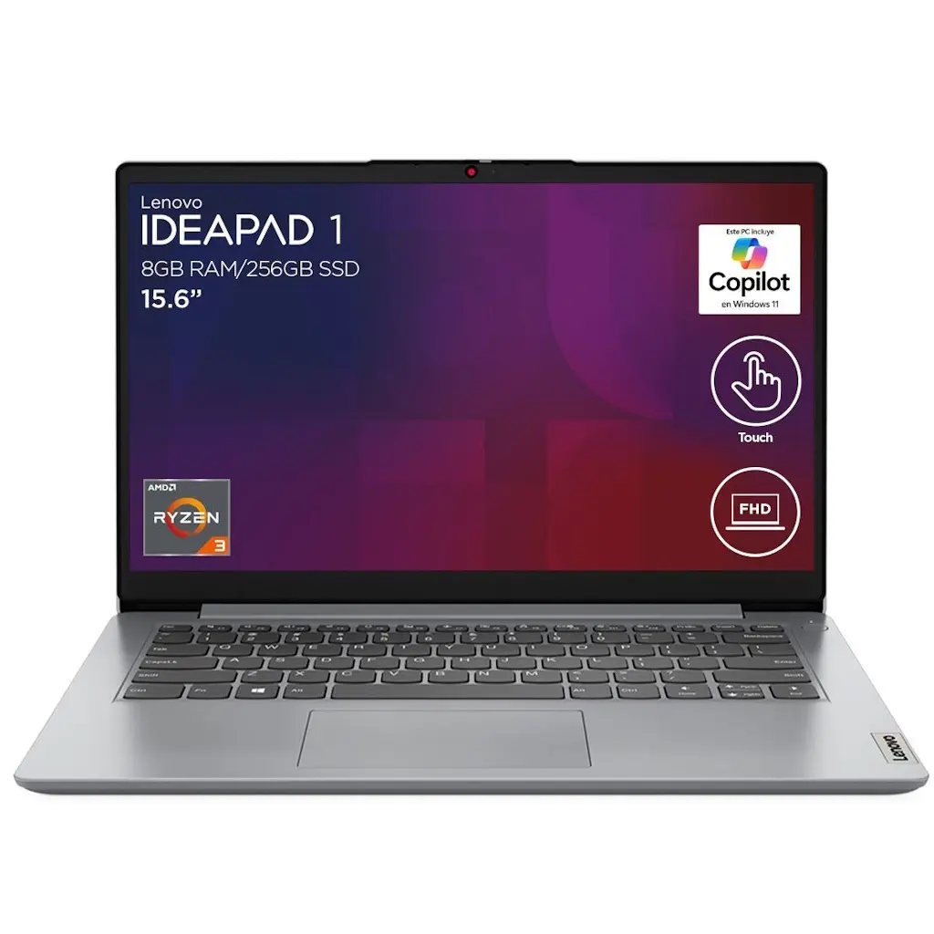 Laptop Lenovo Ideapad 1 Ryzen 3 8gb 256gb Pantalla Touch Fhd Teclado En Español
